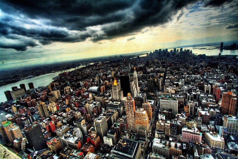 Aerial View of New York City — Gray