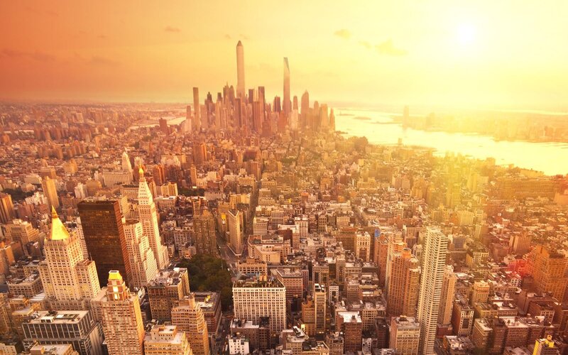 Aerial View of New York City — Orange