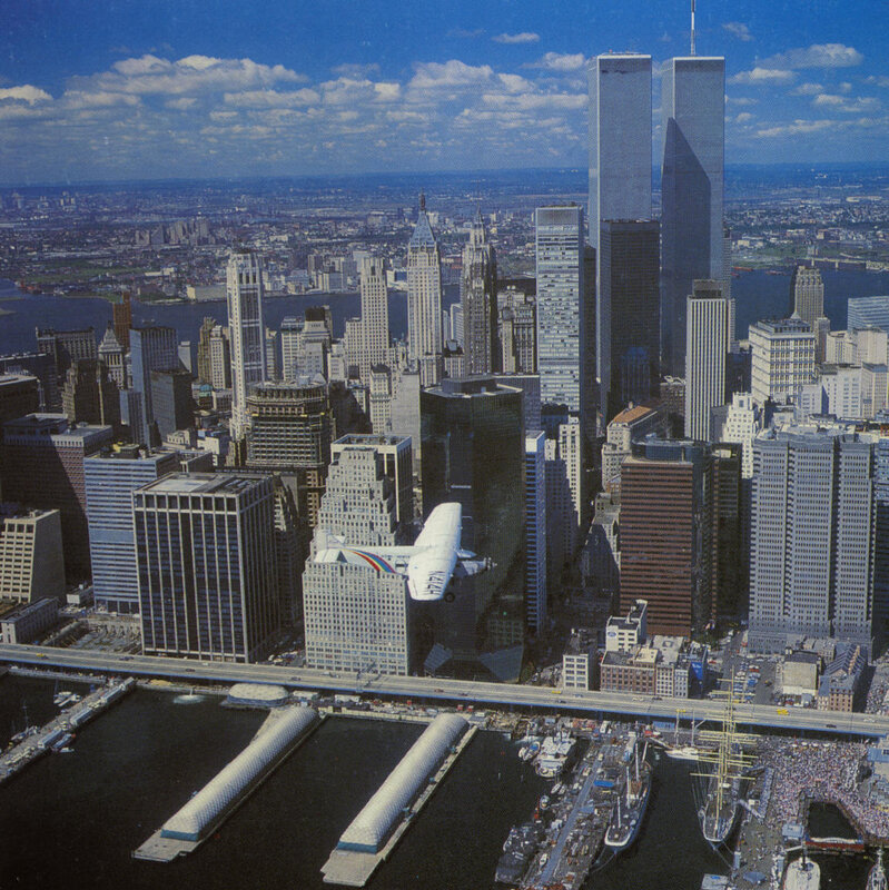 Aerial view of NYC skyline