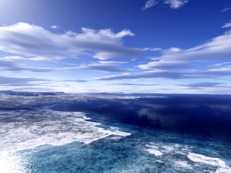 Aerial view of ocean and clouds