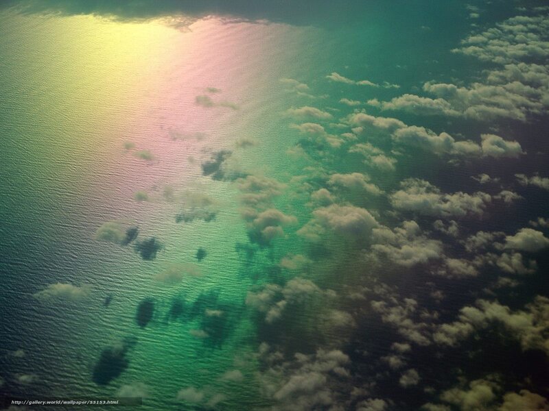 Aerial view of ocean and clouds