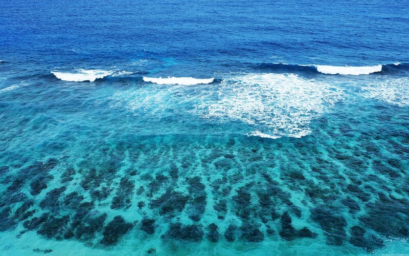 Aerial view of ocean waves