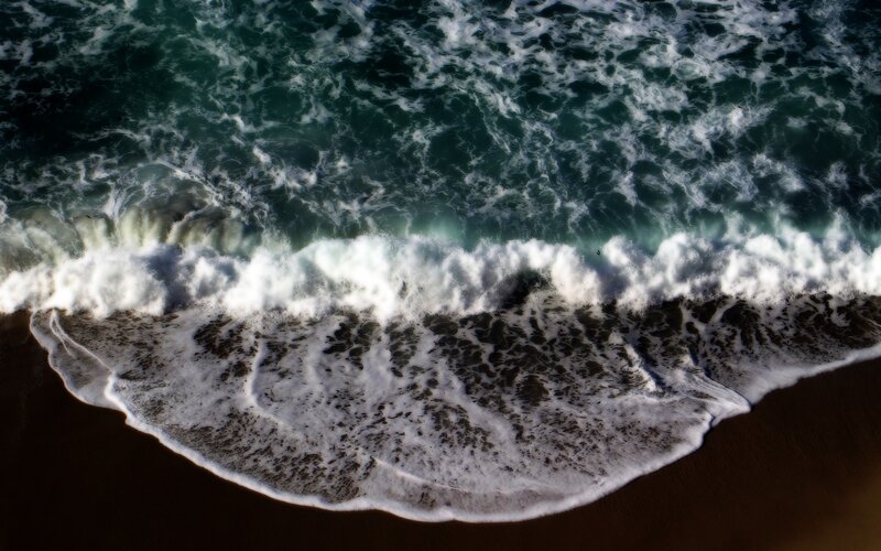 Aerial view of ocean waves