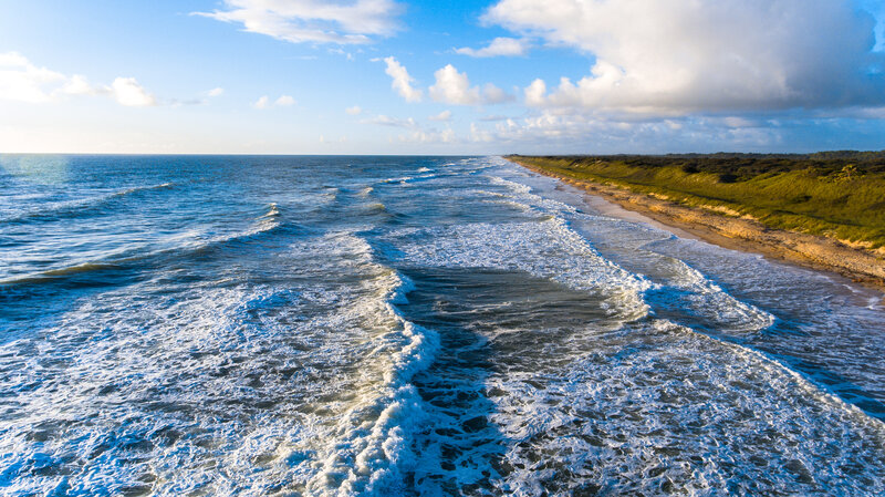 Aerial view of ocean waves