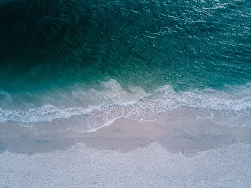 Aerial View of Ocean Waves — Blue, Calm