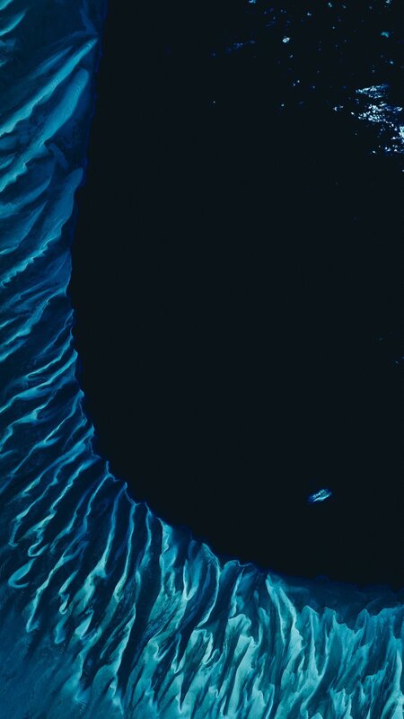 Aerial View of Ocean Waves — Blue, Dramatic, Night