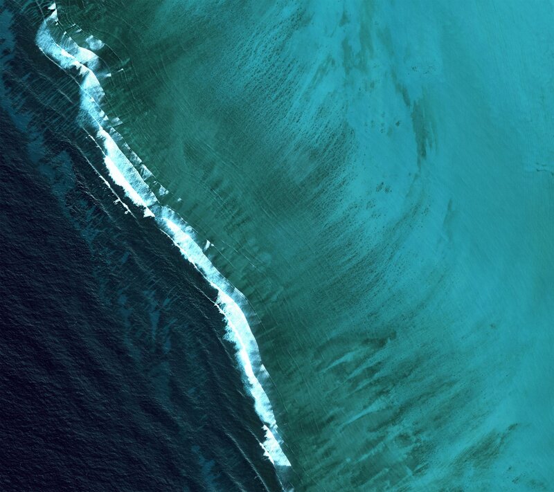 Aerial View of Ocean Waves — Blue, Serene, Photograph