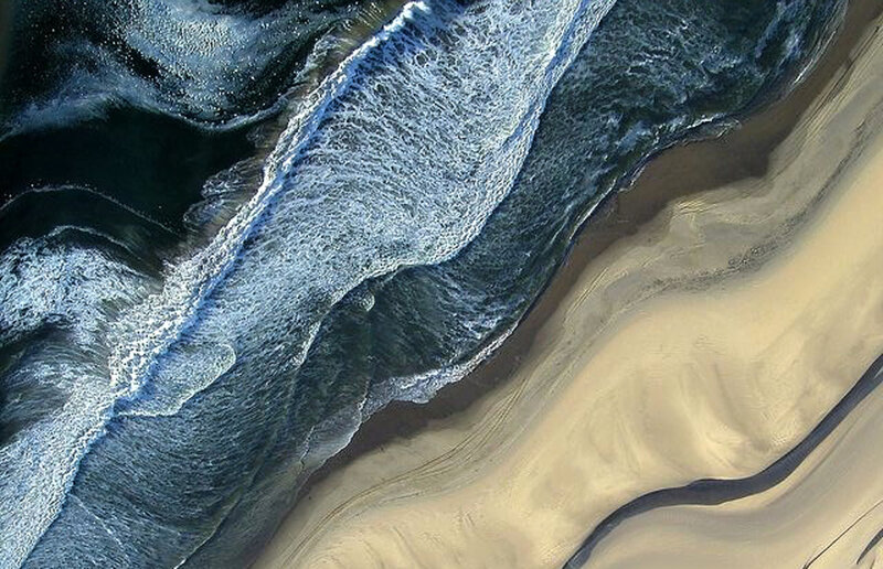 Aerial View of Ocean Waves — Blue