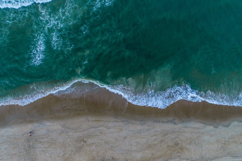 Aerial View of Ocean Waves — Green, Serene, Photograph