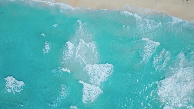 Aerial View of Ocean Waves — Turquoise