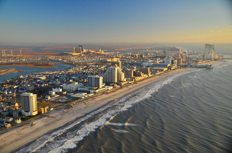 Aerial View of Oceanfront City