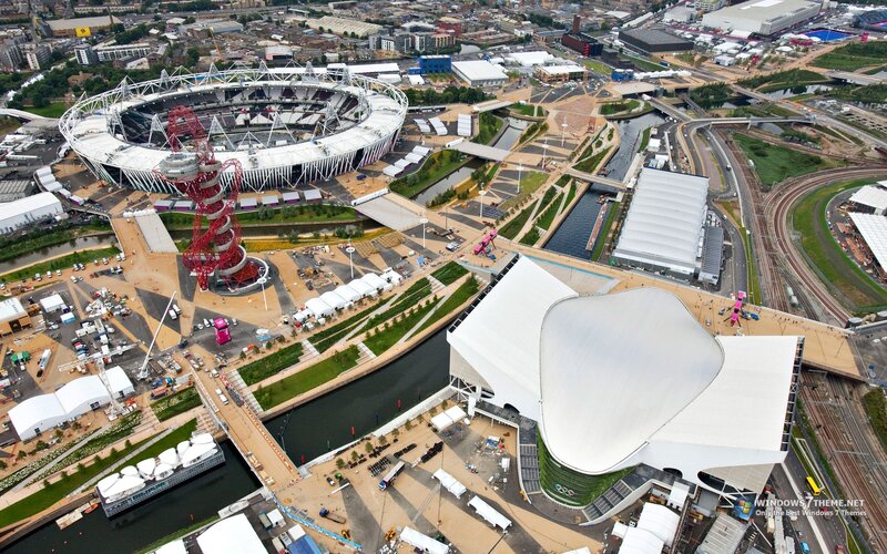 Aerial View of Olympic Stadium — White