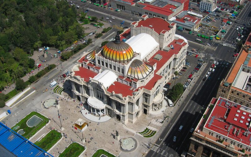 Aerial view of Palacio de Bellas Artes