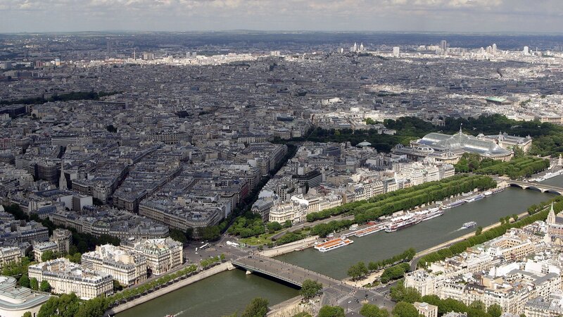 Aerial view of Paris