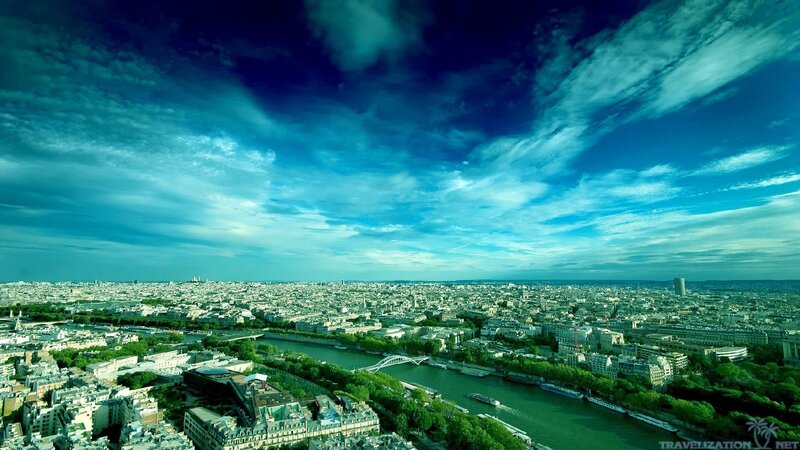 Aerial View of Paris — Blue, Dramatic