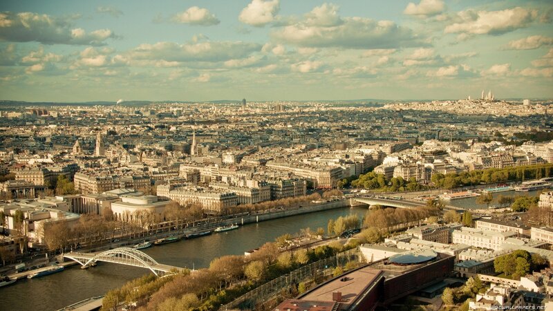 Aerial view of Paris cityscape