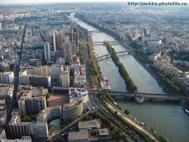 Aerial view of Paris cityscape