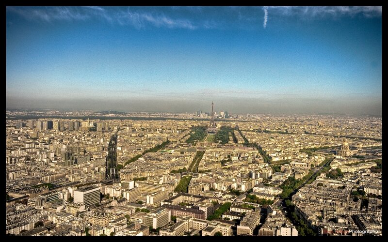 Aerial view of Paris cityscape