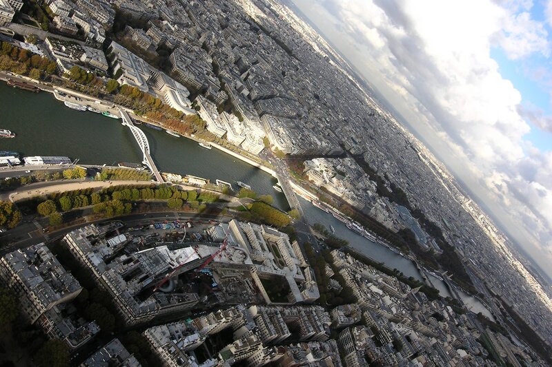 Aerial view of Paris cityscape
