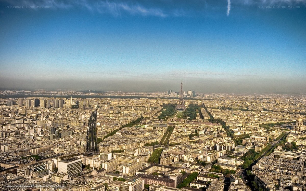 Aerial view of Paris cityscape