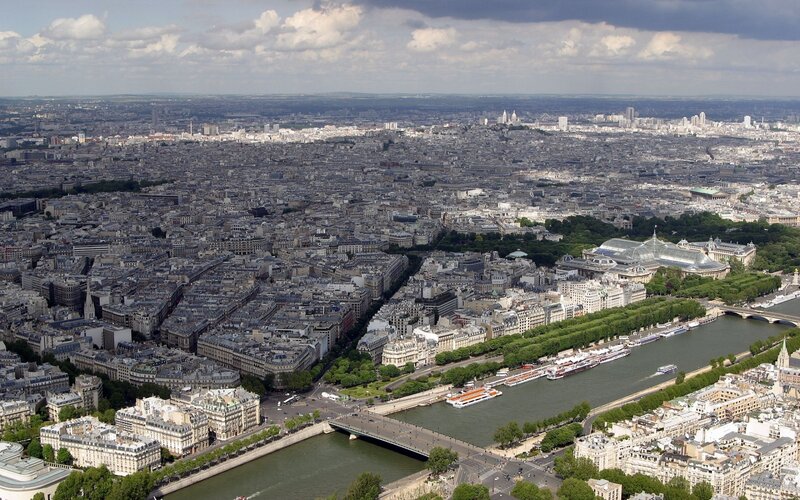 Aerial View of Paris — Gray, Dramatic