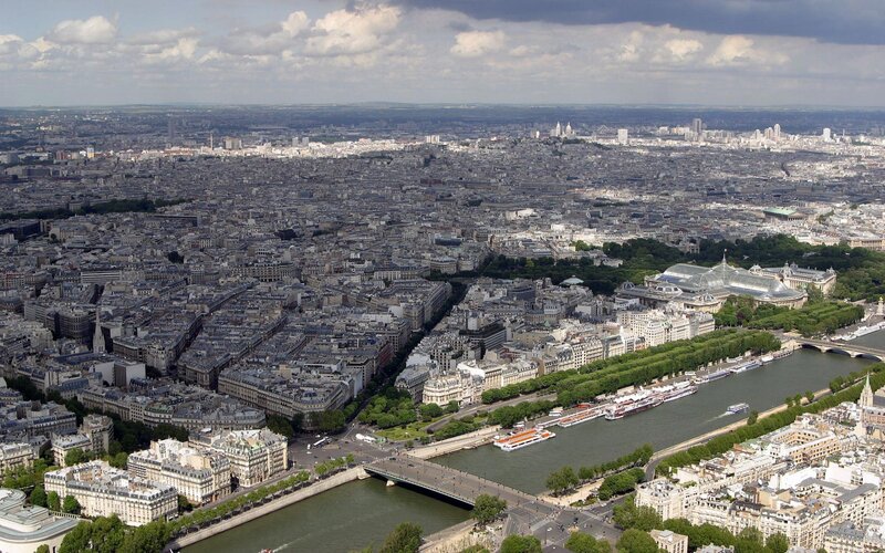 Aerial View of Paris — Gray