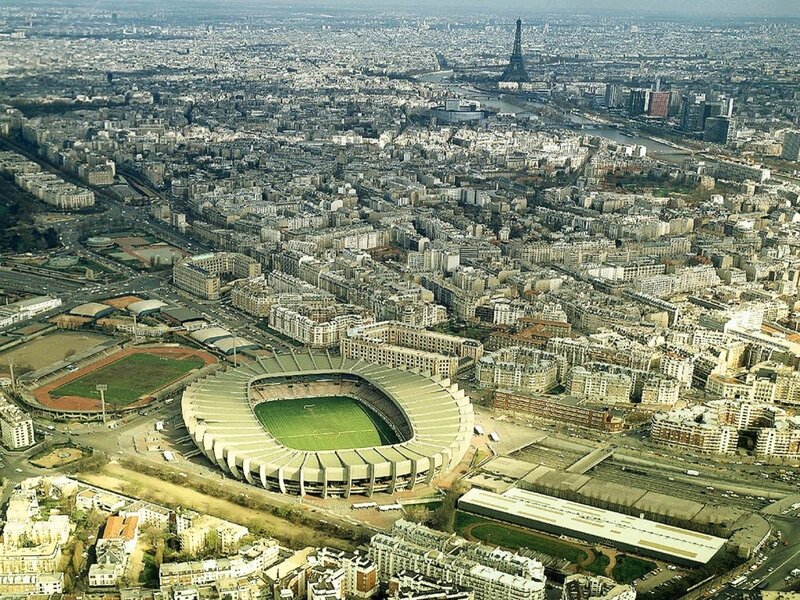 Aerial view of Paris stadium