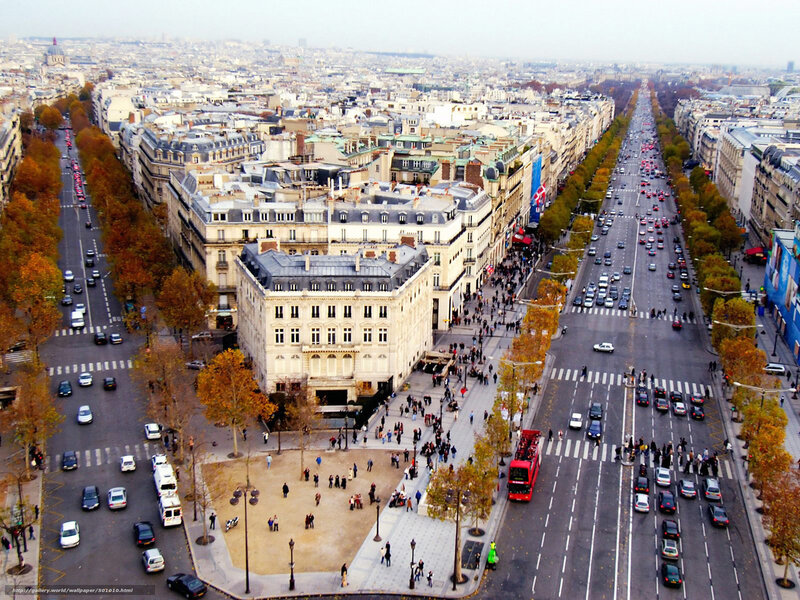Aerial view of Paris streets
