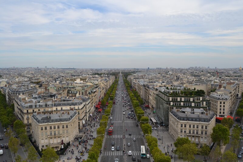 Aerial view of Paris streets