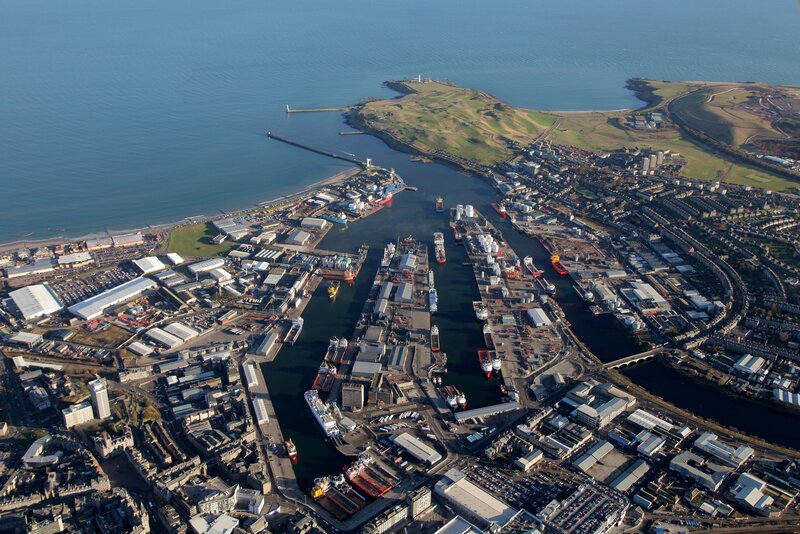 Aerial View of Port — Blue, Industrial