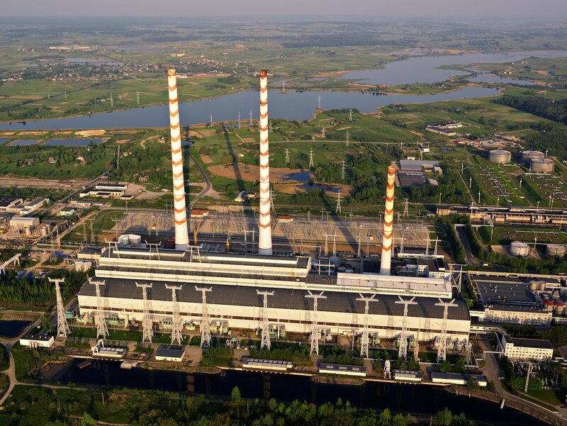 Aerial view of power plant