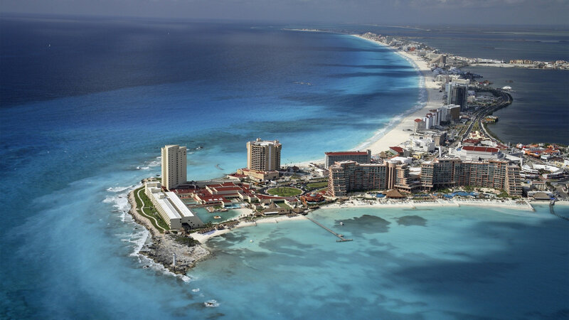 Aerial View of Resort City — Blue, Serene