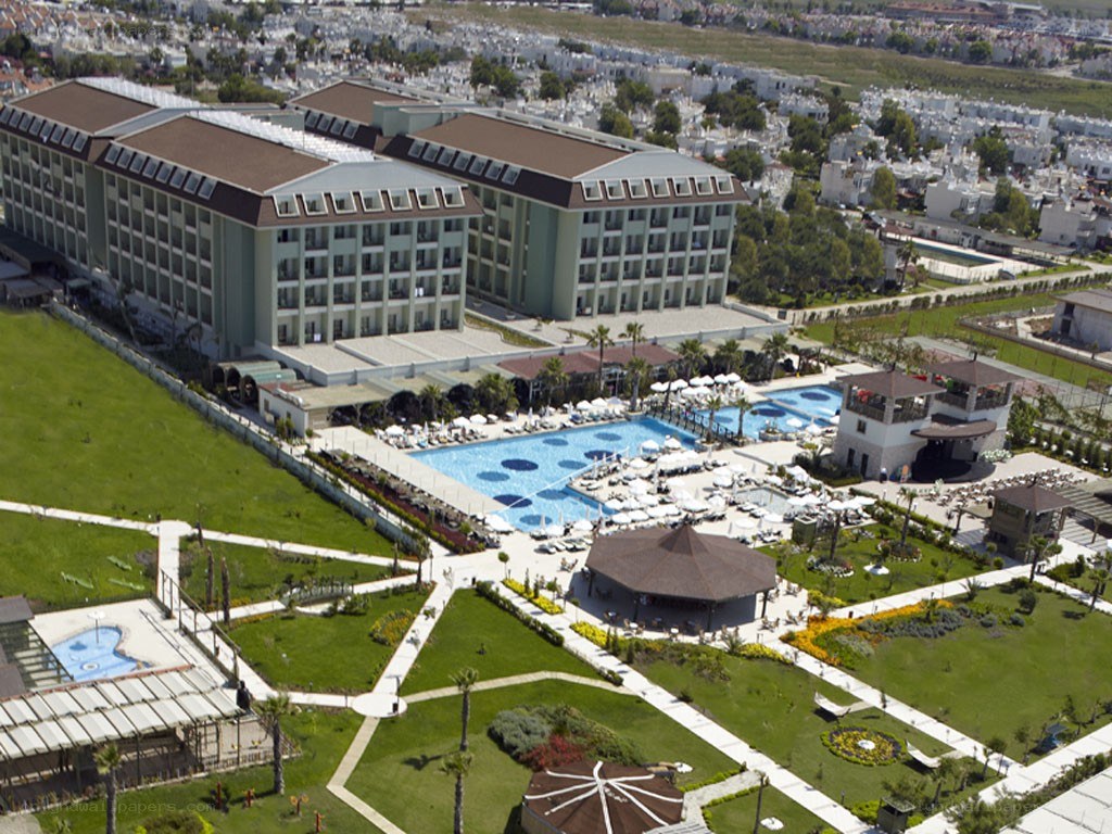 Aerial view of resort complex