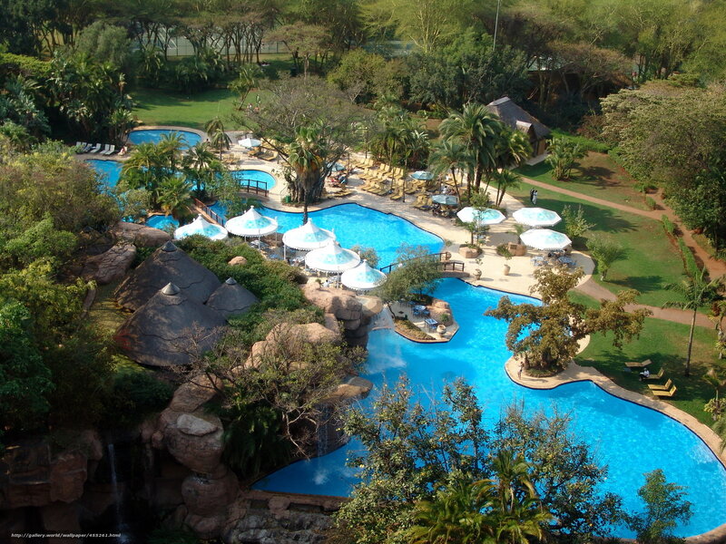 Aerial View of Resort Pools