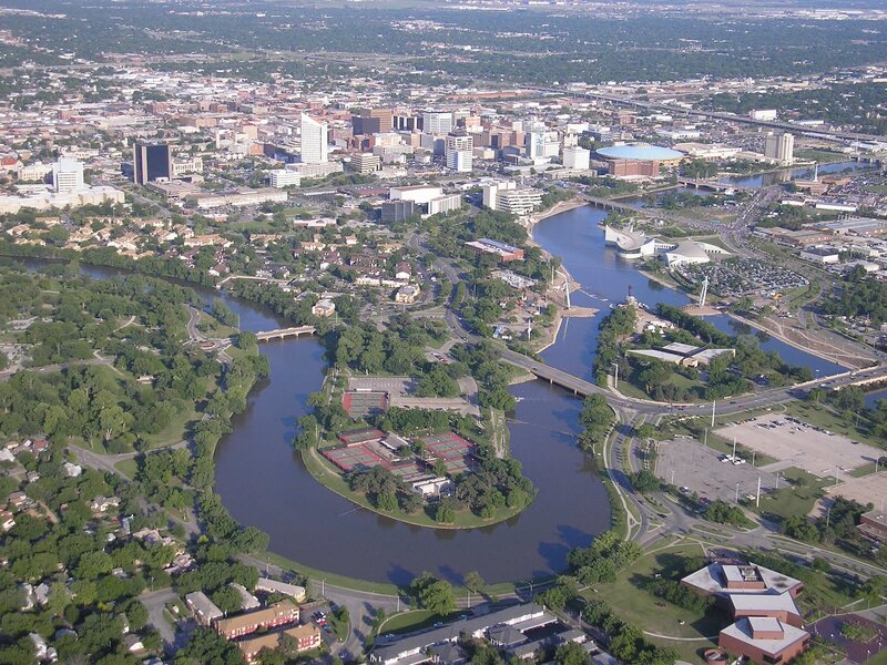 Aerial View of River Bend — Green
