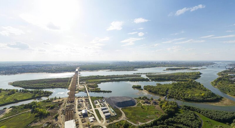 Aerial View of River Construction