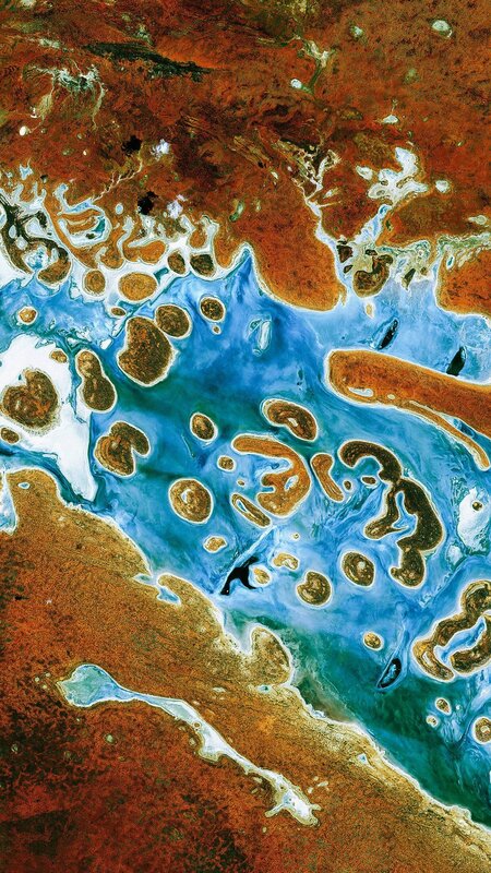 Aerial View of River Delta — Blue, Dramatic