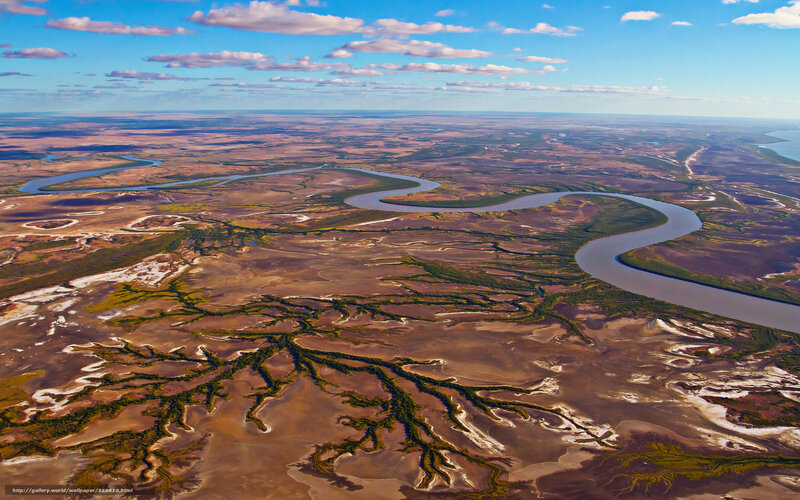 Aerial View of River Delta — Blue, Serene