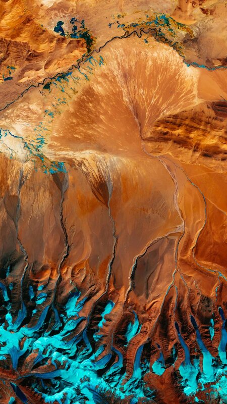Aerial View of River Delta — Brown, Dramatic