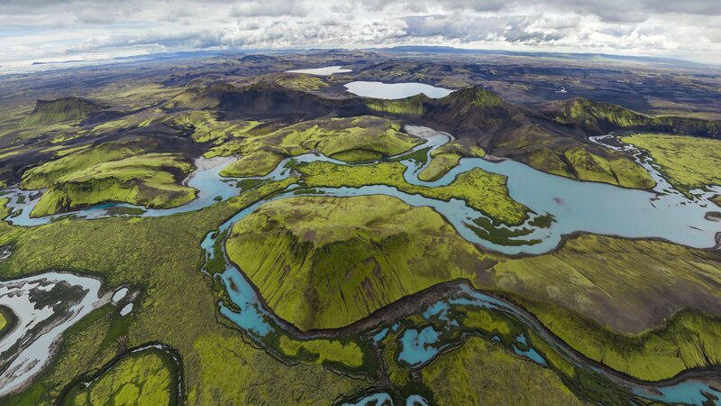 Aerial View of River Delta — Green