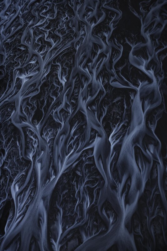 Aerial View of River Deltas — Blue, Dramatic, Photograph, Rivers, Sand