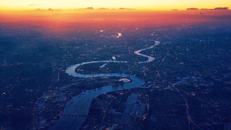 Aerial View of River Thames