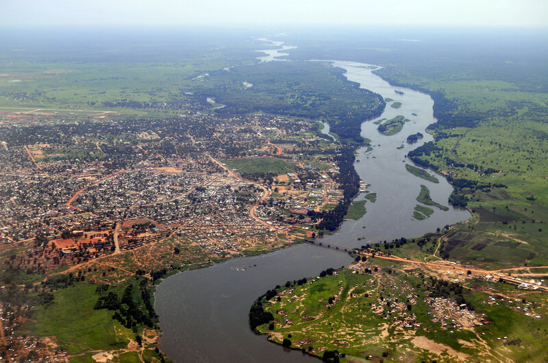Aerial View of River Town