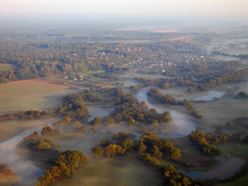 Aerial view of river valley