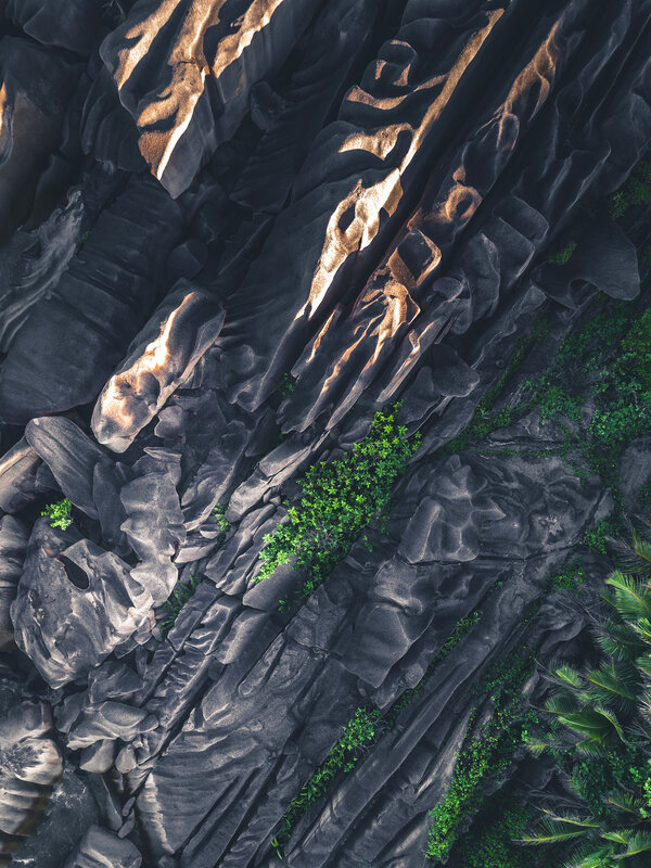 Aerial View of Rock Formations — Black