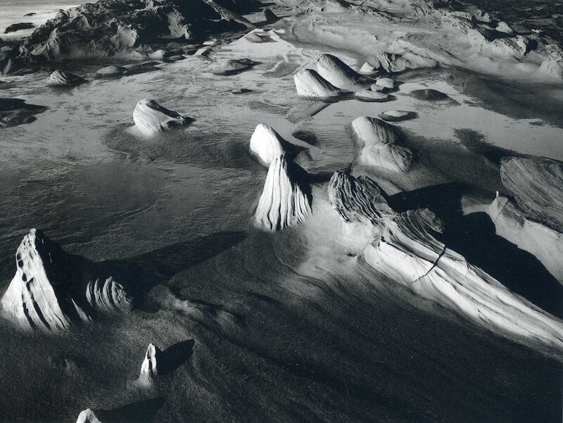 Aerial view of rock formations