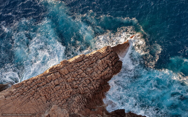 Aerial view of rocky coastline