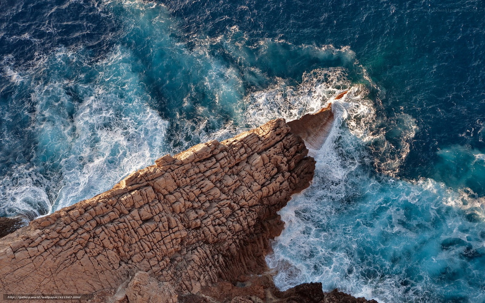 Aerial view of rocky coastline