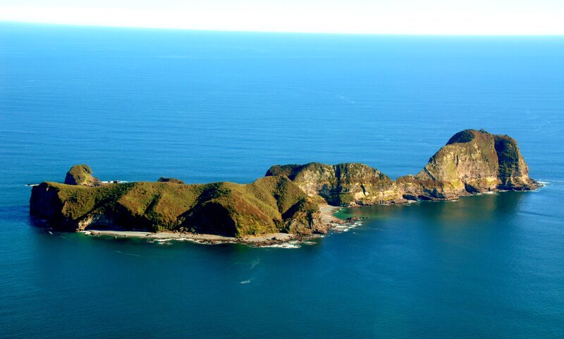 aerial view of rocky islands