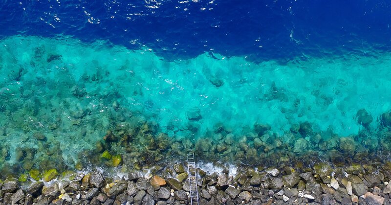Aerial View of Rocky Shore